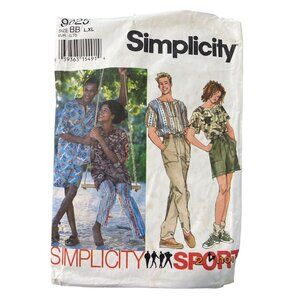 90s Simplicity 9025 Sewing Pattern Size Large-XL 1994 Tops Pants Or Shorts CUT